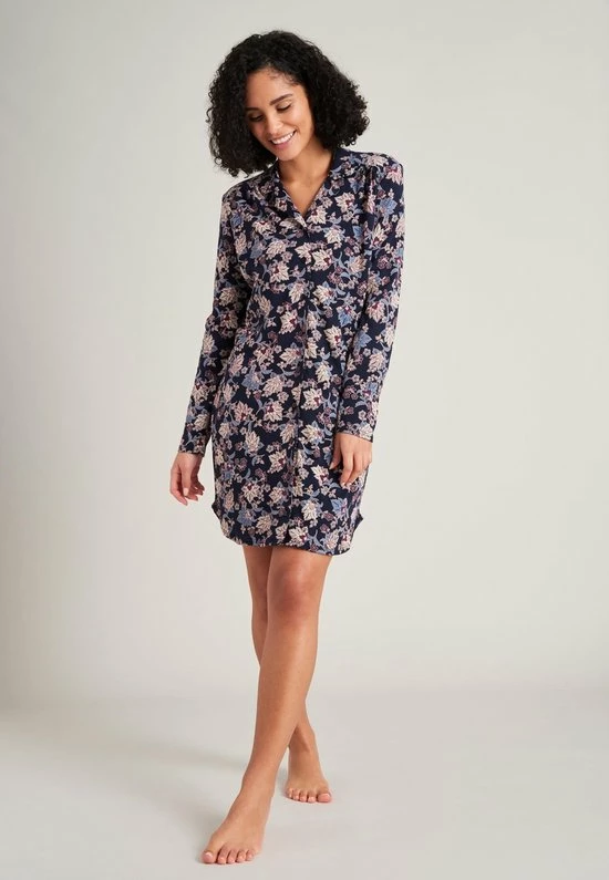 Gloednieuw π Schiesser Feminine Floral Comfort Fit Vrouwen Nachthemd - Donkerblauw - Maat 44 𧨠6 Gloednieuw π Schiesser Feminine Floral Comfort Fit Vrouwen Nachthemd - Donkerblauw - Maat 44 𧨠- Afbeelding 4