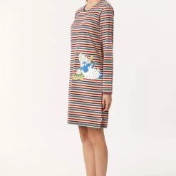 Nieuw 🥰 Woody Slaapkleed Meisjes/dames - Multicolor Gestreept - Schaap - 222-1-POL-S/921 - Maat S 🥰 -Pyjama-s-dames Winkel 550x803 2