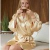 Top 10 🔔 Merkloos Badjas Kimono Satijn Dames -100% Polyester Satijn – Champagne Kleurige Kamerjas - One Size (36-42) 😀