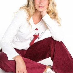 Flash-uitverkoop 🎁 Cassis Effen, Bootcut Broek ✔️ -Pyjama-s-dames Winkel 550x810 1