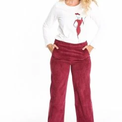 Flash-uitverkoop 🎁 Cassis Effen, Bootcut Broek ✔️ -Pyjama-s-dames Winkel 550x818 3