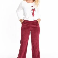 Flash-uitverkoop 🎁 Cassis Effen, Bootcut Broek ✔️ -Pyjama-s-dames Winkel 550x822 4