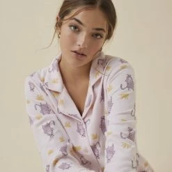 Uitgang 😉 Promise - Pyjama Party-Set Cats 3 - Maat XL - Dierenprint Roze - Dames 🥰