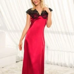 Groothandel ๐ Merkloos Kalimo Mactan Lange Satijnen Slipdress Bordeaux Rood M/L ๐คฉ