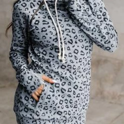 Beste deal ⌛ Merkloos Hoodie Trui Dames - Luipaard Grijs - Maat M ❤️