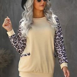 Coupon 💯 Merkloos Sweatshirt Dames - Luipaard Abrikoos - Shiney - Maat L 🤩 -Pyjama-s-dames Winkel 550x824 3