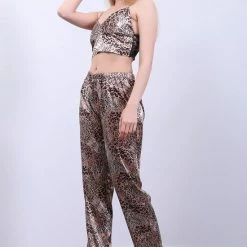 Uitgang 👍 Merkloos Satijn 3 -Delige Pyjamaset Luipaard Design / Kimono Ochtendjas Maat L 🤩 -Pyjama-s-dames Winkel 550x825 101