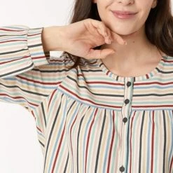 Nieuw 🧨 Woody Doorknoop Pyjama Dames - Multicolor Gestreept - 222-1-PIL-S/931 - Maat XXL 🔥 -Pyjama-s-dames Winkel 550x825 134