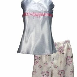 Uitgang 😀 Irresistible Gestipte Grijze/Wit Dames Shortama IRSAD1103C - Maten: XL 😍