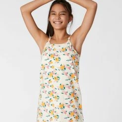 Flash-uitverkoop 🌟 Woody Slaapkleed Meisjes/dames - Beige - Perzik All-over Print - 221-2-YDB-Z/973 - Maat M 🌟 -Pyjama-s-dames Winkel 550x825 160