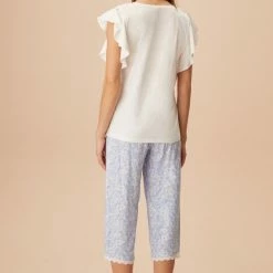 Aanbiedingen 🧨 Merkloos Suwen- Dames Capri Pyjama Set Blauw / Wit Maat M ⌛ -Pyjama-s-dames Winkel 550x825 182