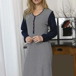 Korting 👍 Katoenen Zigzag Nachthemd Ringella ⭐ -Pyjama-s-dames Winkel 550x825 219