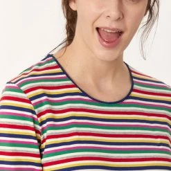 Nieuw 🥰 Woody Slaapkleed Meisjes/dames - Multicolor Gestreept - Schaap - 222-1-POL-S/921 - Maat S 🥰 -Pyjama-s-dames Winkel 550x825 227