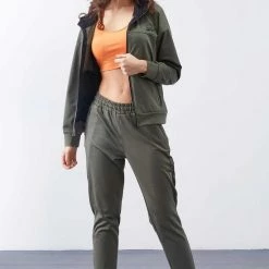 Flash-uitverkoop 😍 La Pèra Donker Groen Vrijetijdspak Huispak Met Rits Dames - Maat XXL 💯