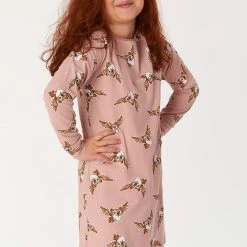 Goedkoop 👏 Woody Slaapkleed Meisjes/dames - Oudroze Met Uil All-over Print - Uil - 222-1-DZF-Z/932 - Maat L 🛒 -Pyjama-s-dames Winkel 550x825 34