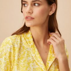 Top 10 ⌛ Merkloos Suwen- Viscose Pyjama Set Homewear -Satijn Geel Maat L 😀 -Pyjama-s-dames Winkel 550x825 38