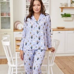 Hete verkoop ⌛ Katia & Bony HELLO CAMPING SATIJN PJAMAPAK VOOR DAMES L ❤️ -Pyjama-s-dames Winkel 550x825 70