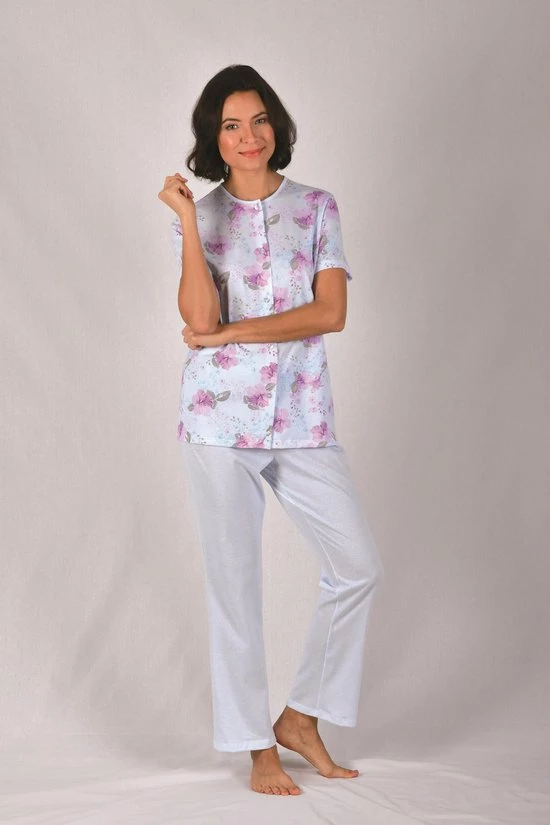 Beste Verkoop 😉 Cybéle Katoenen Pyjama Dames Volwassenen | Pyjama Dames Met Knoppen Grote Maat | Lange Mouw Lange Broek | Pyama Dames Volwassenen | Blauwe Bloemen 020 7-810553 40 ✨ 4 Beste Verkoop 😉 Cybéle Katoenen Pyjama Dames Volwassenen | Pyjama Dames Met Knoppen Grote Maat | Lange Mouw Lange Broek | Pyama Dames Volwassenen | Blauwe Bloemen 020 7-810553 40 ✨ - Afbeelding 2