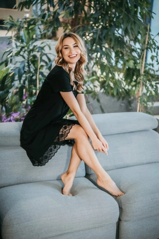 Aanbiedingen 🔔 Doctor Nap Nachthemd Met Frullen Dames Bamboo Zwart TM.4412 M 😍 9 Aanbiedingen 🔔 Doctor Nap Nachthemd Met Frullen Dames Bamboo Zwart TM.4412 M 😍 - Afbeelding 7