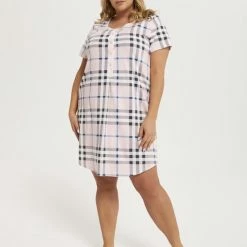 Beste Verkoop 👏 Italian Fashion Josmi Dames Nachthemd Met Korte Mouwen- Roze S ⭐ -Pyjama-s-dames Winkel 550x825 96